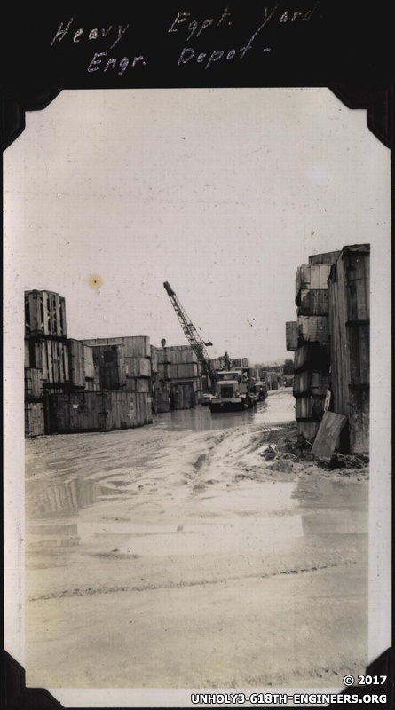 WWII PI heavy equip yard engr depot