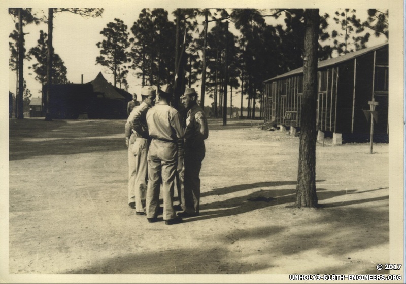 WWII Claiborne huddle