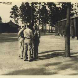 WWII Claiborne huddle